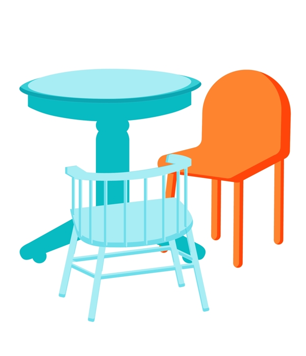 餐桌彩色桌椅
