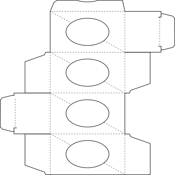 24包装盒展开矢量图盒子外包装矢量纸盒折叠图