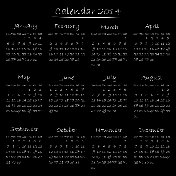 2014创意日历模板矢量素材