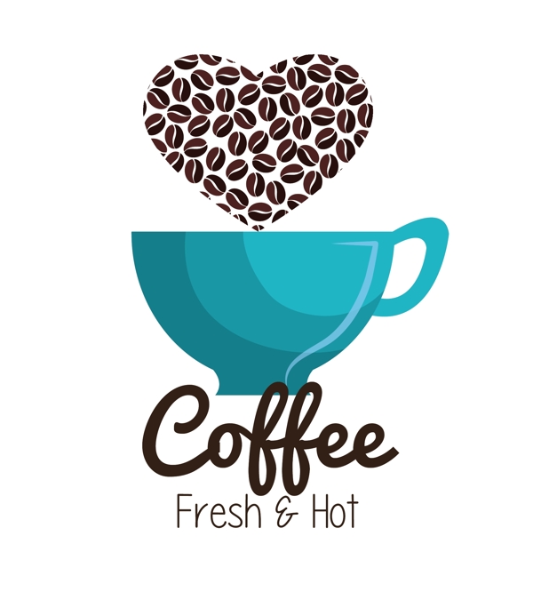 创意爱心咖啡商标设计