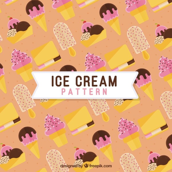 美味的冰淇淋图案背景