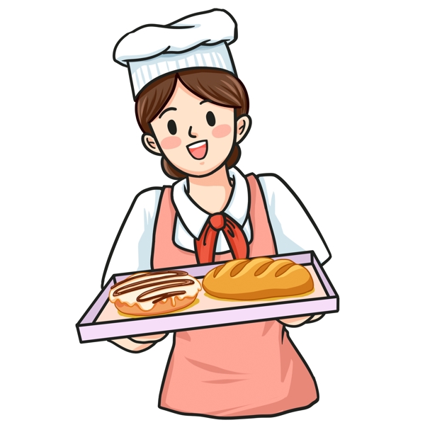 卡通可爱甜点厨师人物设计