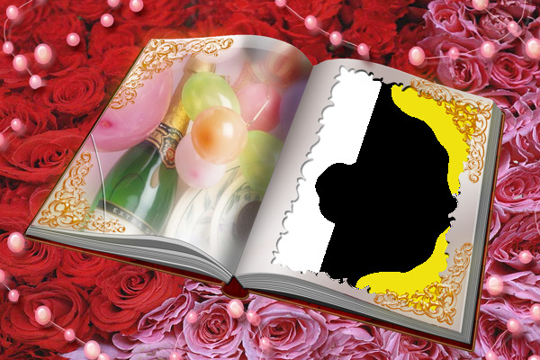 爱情花朵相框玫瑰花相册书本摄影模板PSD