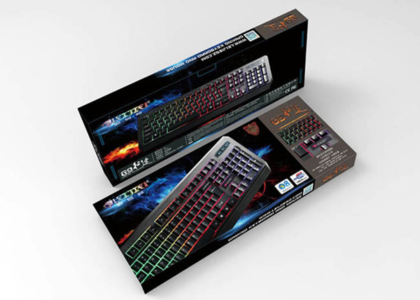 炫酷游戏键盘包装盒设计psd素材