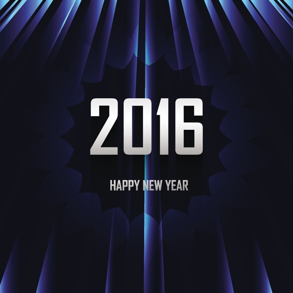 闪亮的蓝色快乐的新年2016张牌