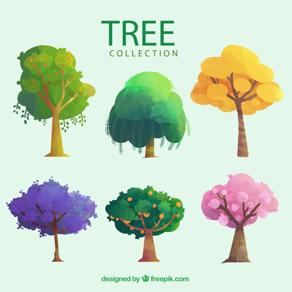 彩色树木设计图片