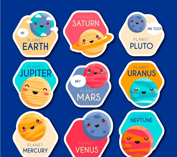 太阳系行星标签图片