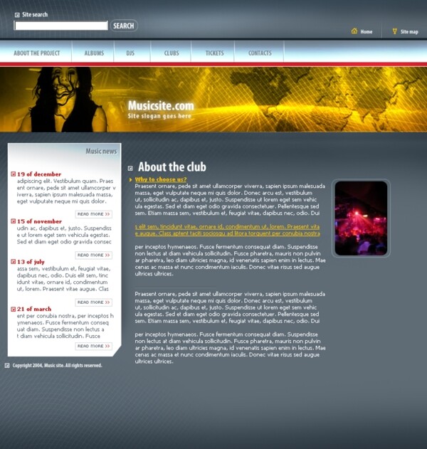 摇滚音乐网页模板