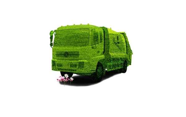 绿色车草丛车图片