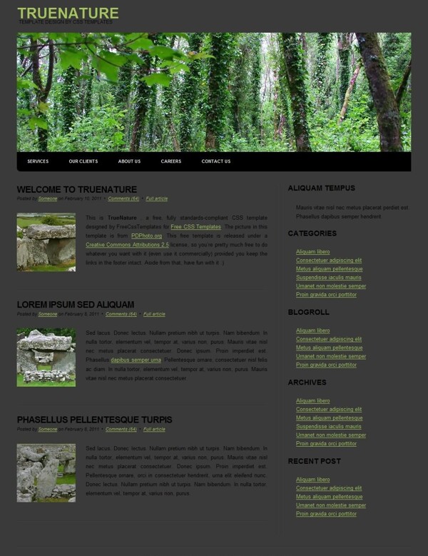 自然本性森林BLOG网页模板