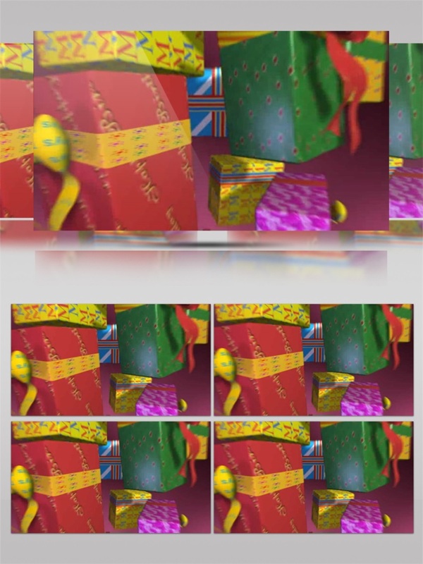 七彩礼物盒圣诞节视频素材