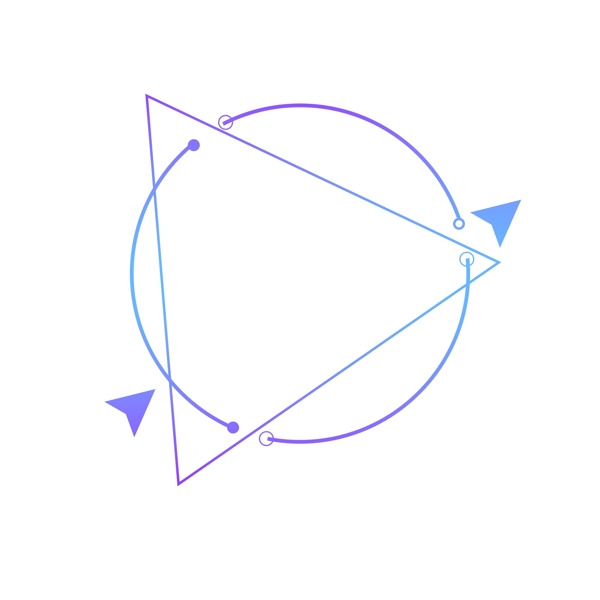 科技边框蓝紫渐变设计元素