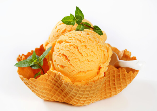 橙色冰淇淋图片