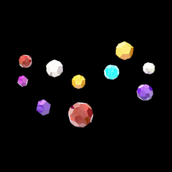 C4D装饰颗粒彩色球形颗粒元素