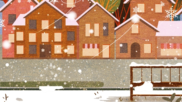 彩绘传统大雪节气背景设计