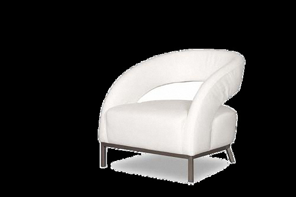 白色布艺扶手椅免抠png透明图层素材