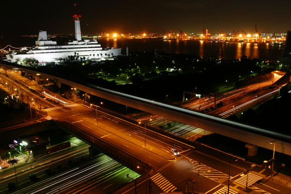 港口夜景图片