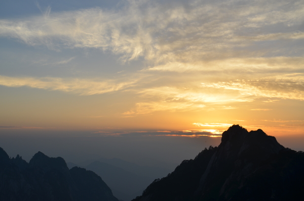 黄山黄昏图片