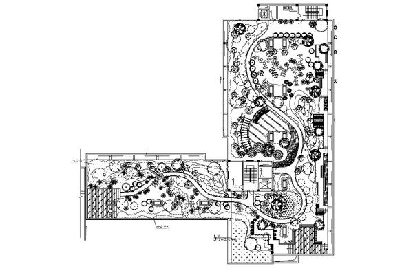 某城市广场花园平面设计图