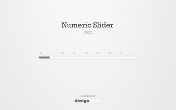 甜蜜的简单数字滑块PSD