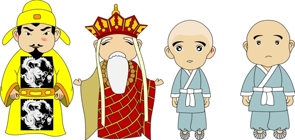 卡通皇帝小和尚小沙弥人物设定图片