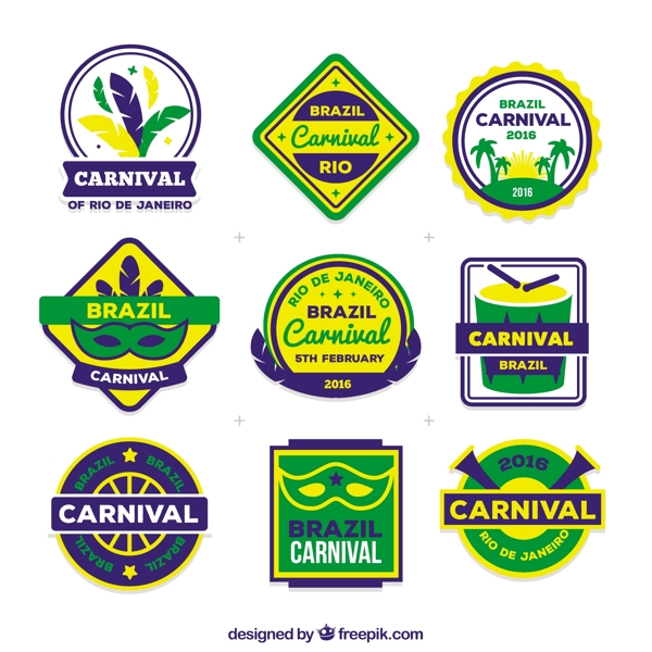 巴西矢量元素徽章设计