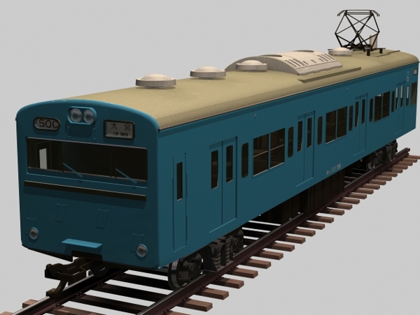 蓝色火车模型