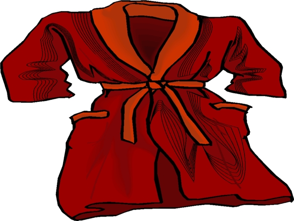 红色调睡袍设计