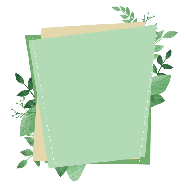 绿色形状植物边框