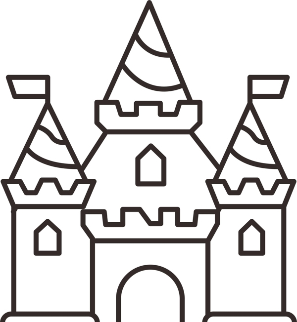 卡通城堡图标标志