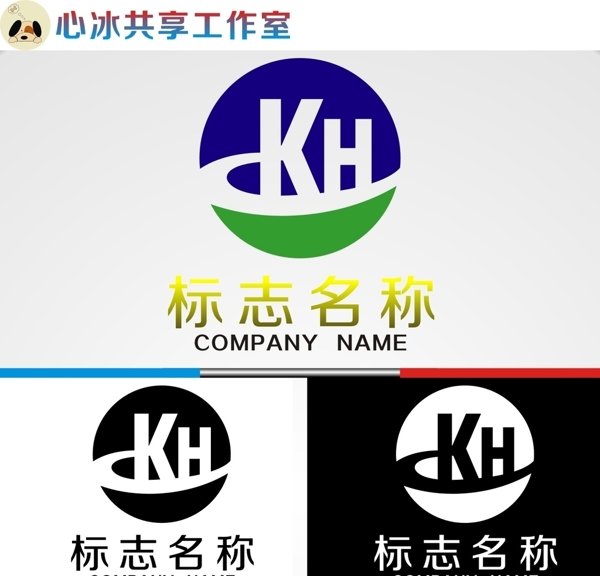 KH字母logo图片