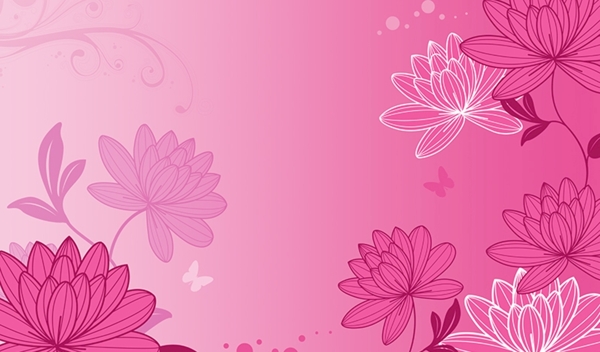 粉色花朵花纹立体电视背景墙