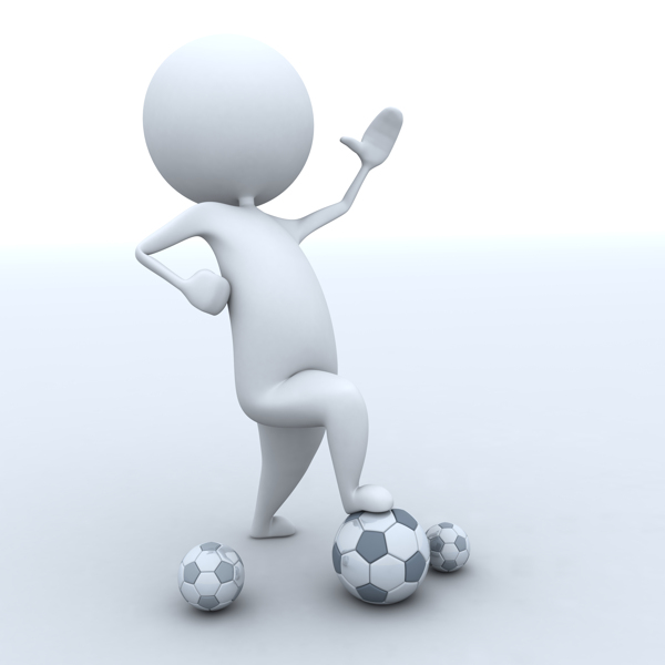 3D小人与足球图片