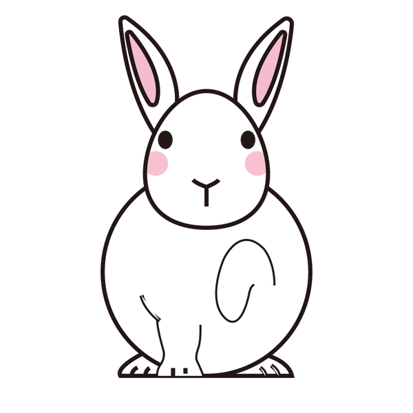 中秋节玉兔卡通可爱呆萌动物形象