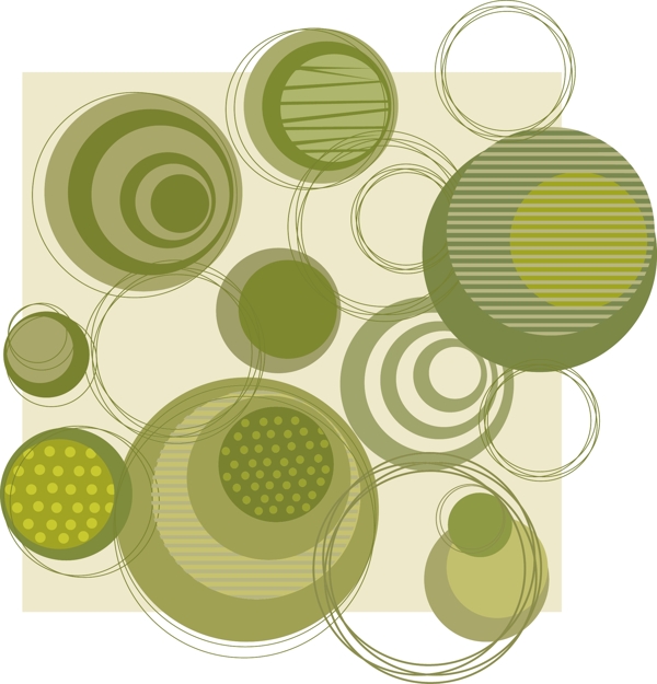 橄榄绿色圈圈印花图案