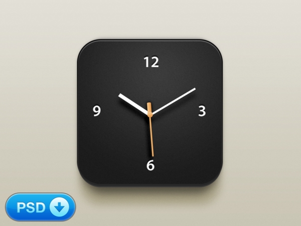 黑色时钟闹钟图标设计