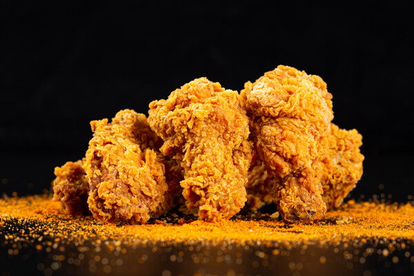 韩式炸鸡腿零食美食背景海报素材图片