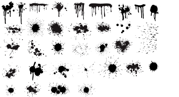 黑白设计元素系列矢量素材8喷墨