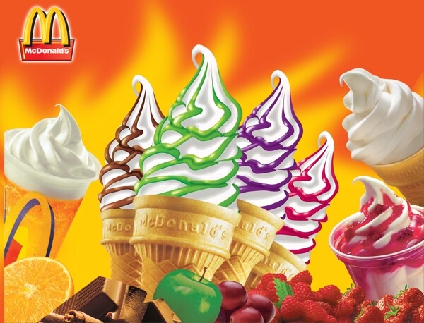 麦当劳冰淇淋和甜筒宣传广告图片