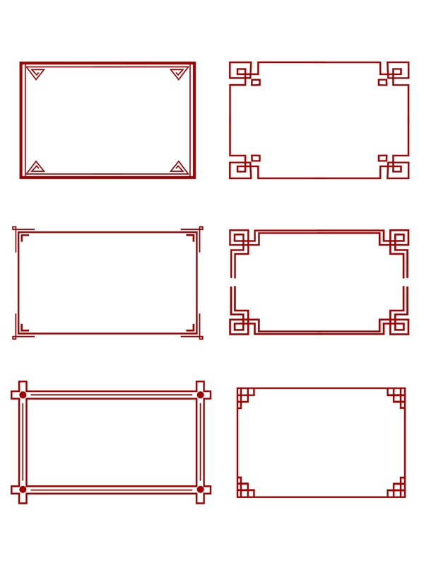 简约大气中国风边框创意古典红色中式边框