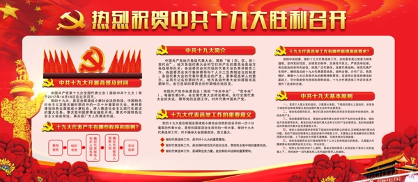 中国红中共内容党建展板设计