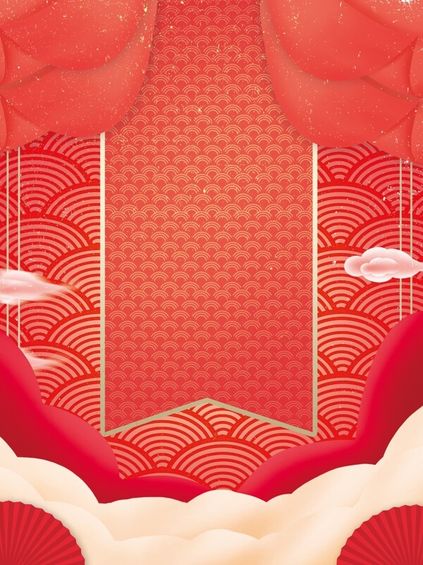 简约红色中国风春节背景设计