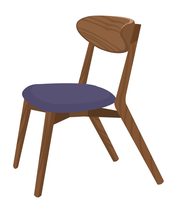 手绘家具靠椅插画
