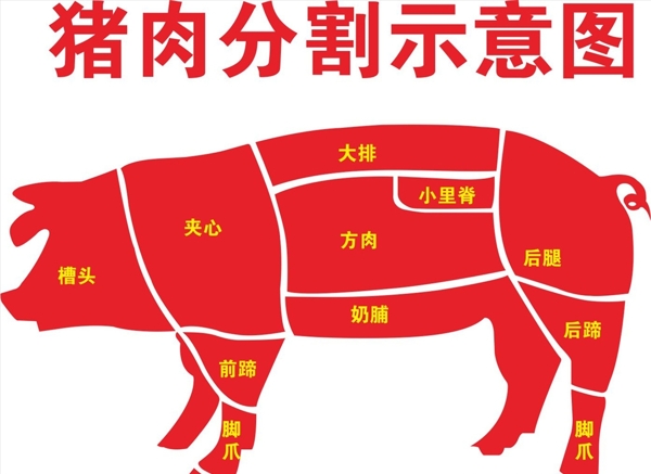 猪肉分割示意图