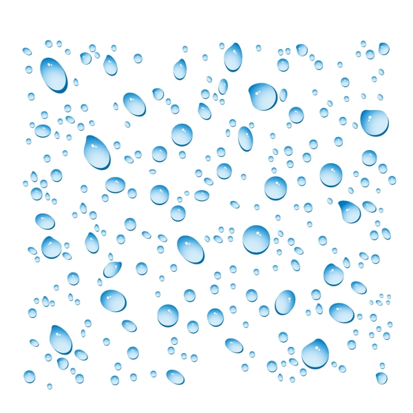 蓝色创意水滴效果元素