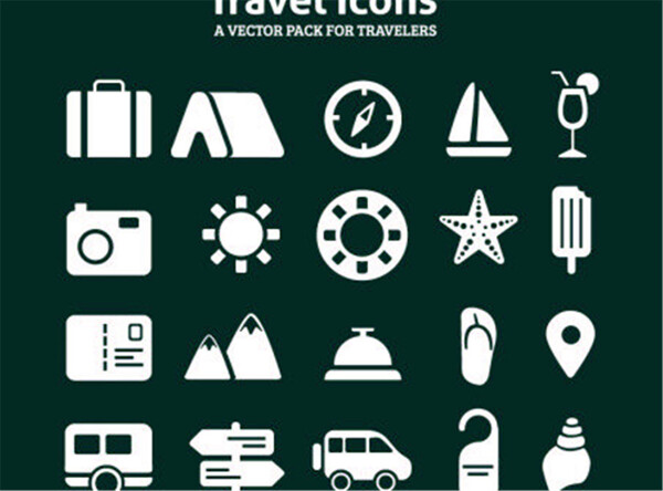 20矢量旅行图标设计