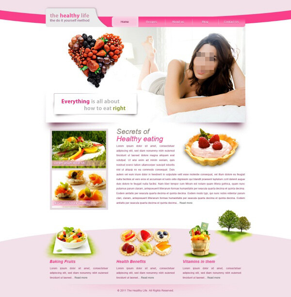 养生健康美容网页设计网页模板界面设计
