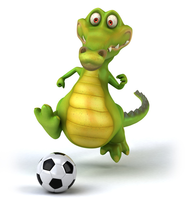 踢足球的卡通恐龙图片