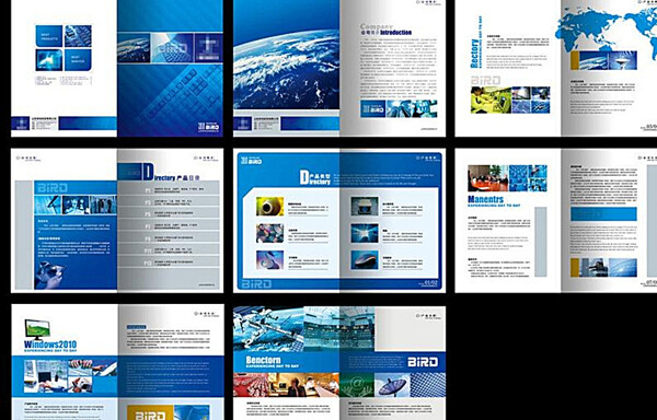 蓝色企业宣传册设计图片