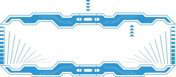 蓝色科技边框可商用元素